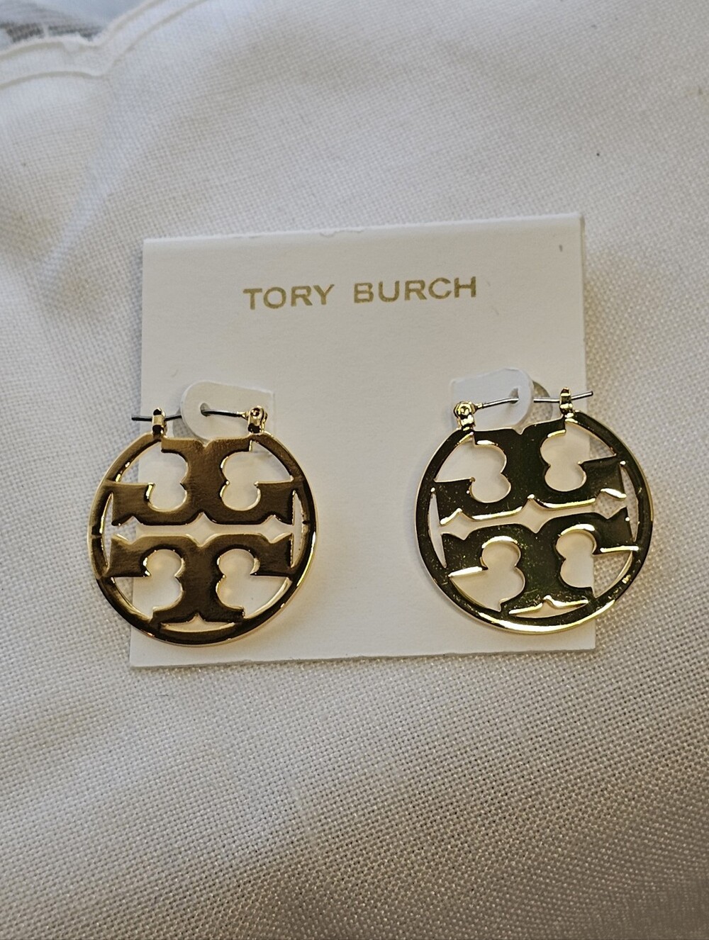Tory Burch Iconic Double T Earrings New On Card